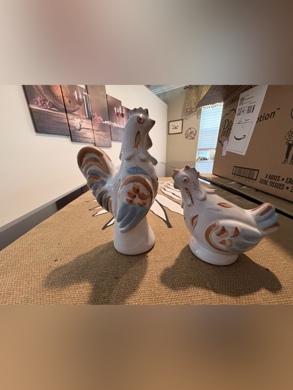Vintage Hand-Painted Ceramic Rooster Salt and Pepper Shakers